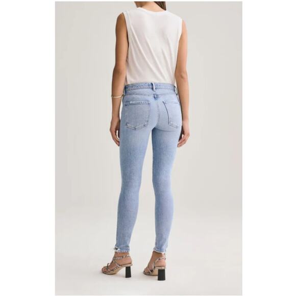 AGOLDE NWT Sophie Mid Rise Ankle Distressed Denim Jean in Shrine // 32 - Picture 3 of 13
